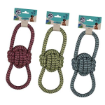 Dog Tug Toy with Double Loop - 33 x 10cm, assorted 